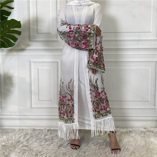 Cardigan with embroidered netting dress - Price Value Store
