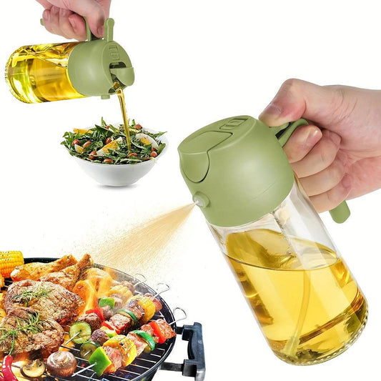 470ml Oil Sprayer 2 in 1 Glass Kitchen Oil Bottle for Home Use - Price Value Store