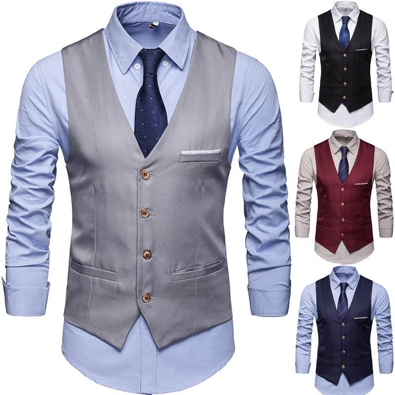 Suit Vest Men's Formal and Casual Business Style Groomsman Outfit - Price Value Store