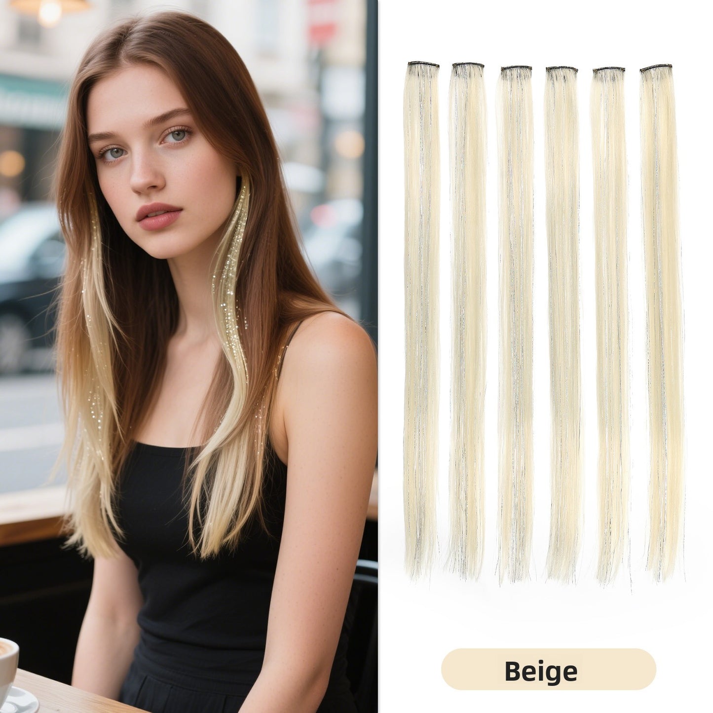 Laser-hung ear-dyed wig pieces