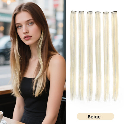 Laser-hung ear-dyed wig pieces