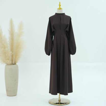 Turkey Dubai Solid Color Beam Sleeve dress - Price Value Store
