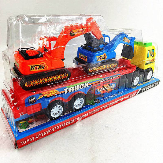 Sliding Toy Trailer with 2 Excavators for Kids - Price Value Store