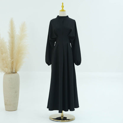 Turkey Dubai Solid Color Beam Sleeve dress - Price Value Store