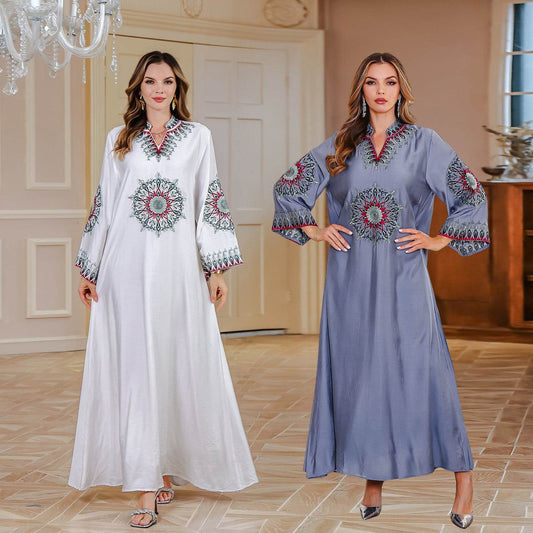 Embroidered Loose Fit Abaya Dress for Women - Price Value Store