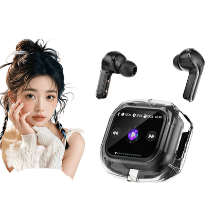 Transparent LCD Bluetooth Headset with Noise Cancellation - Price Value Store
