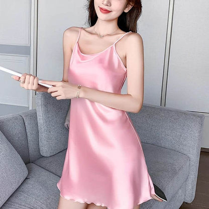Women's Ice Silk Sling Pajama Dress - Price Value Store