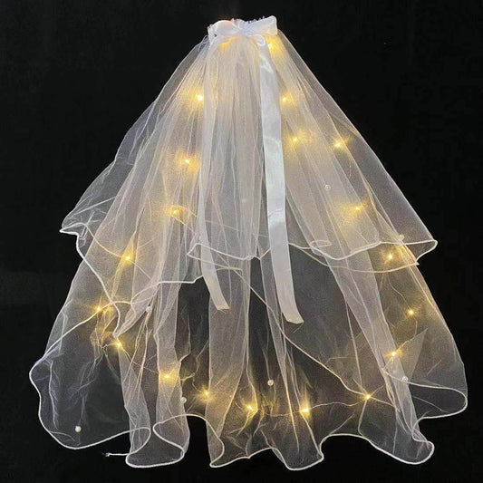 LED Light-Up Wedding Veil with Hair Clip for Women and Kids - Price Value Store