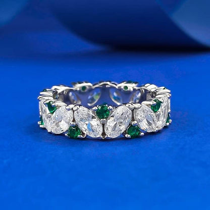 Green diamond pure silver ring - Price Value Store