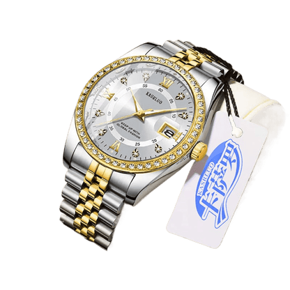 2025 New Roman Numerals Diamond Calendar Steel Band Watch Luminous Waterproof High Color Value Watch Cross-border Hot Sale - Price Value Store