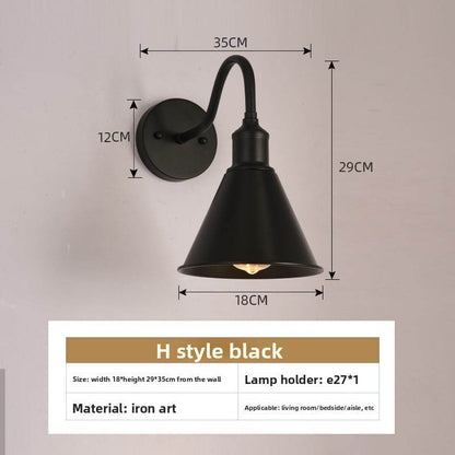 American style loft Industrial Wind bedside wall lamp Villa courtyard outdoor wall lamp restaurant bar decorative lighting fixtures - Price Value Store