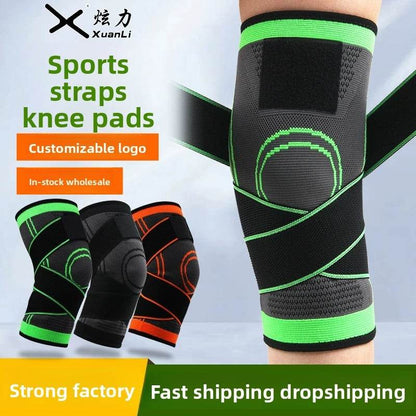 Strap Knee Pads Pressure Sports Fitness Men's Running Mountaineering Basketball Knee Pads Warm Nylon Sports Knee Pads Wholesale - Price Value Store