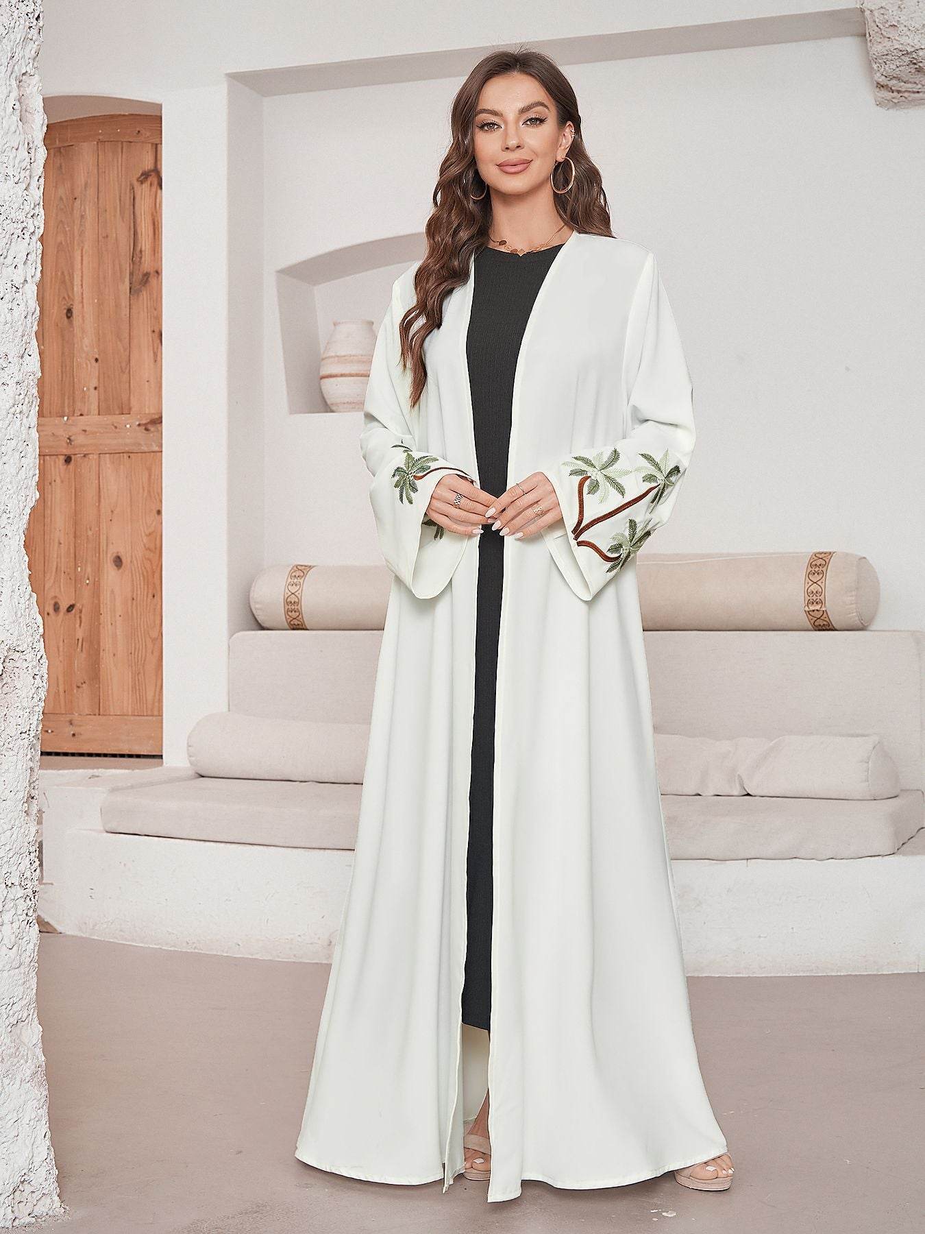 Long-sleeved cardigan with embroidery dress - Price Value Store