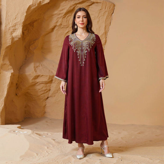 Embroidered Beaded Dubai Women's Dress - Price Value Store