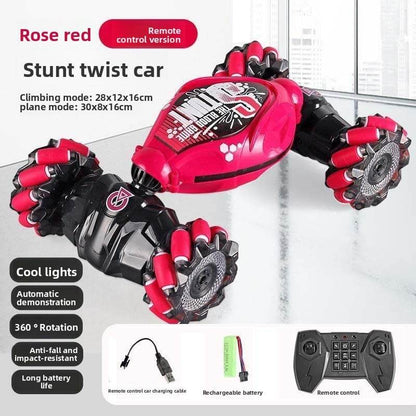 Gesture Induction Deformation Remote Control Car Children's Toy Twisted Four-wheel Drive Climbing Racing Car Boy Charged Electric Off-road Vehicle - Price Value Store