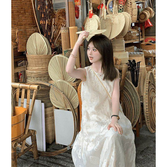 French Style Sleeveless Backless Loose A-line Dress - Price Value Store