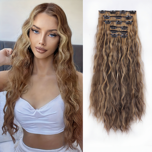 Small roll clip hair extension wig