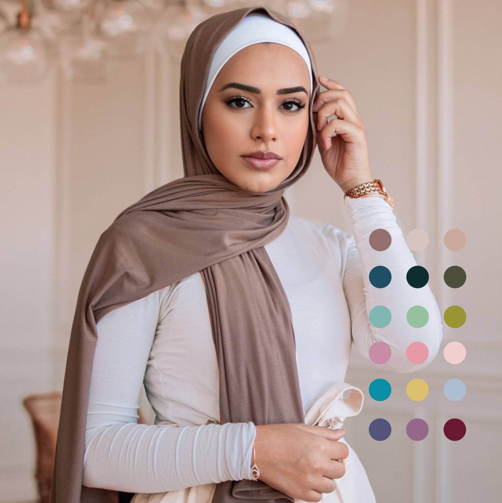 Solid-color lustrous cotton scarf for women - Price Value Store