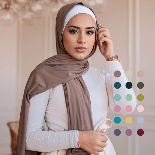 Solid-color lustrous cotton scarf for women - Price Value Store