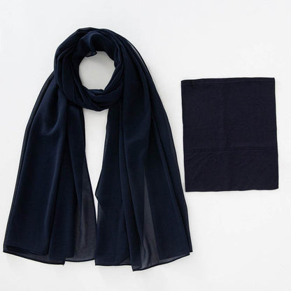 Modal Elastic Bucket Cap with Pearl Chiffon Scarf Set - Price Value Store