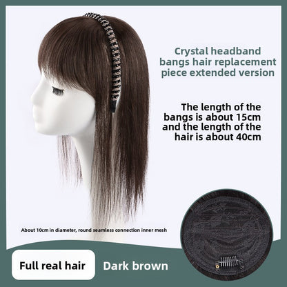 Real hair wig hair band bangs one