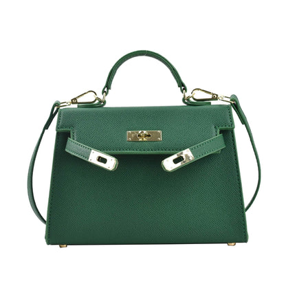 Texture Lock Portable Small Square Bag Women's 2022 New All-match Classic Shoulder Bag PU Fashion Kelly Bag - Price Value Store