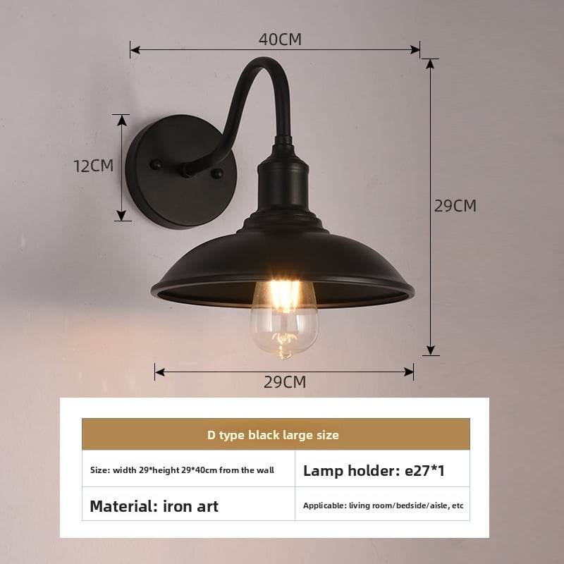 American style loft Industrial Wind bedside wall lamp Villa courtyard outdoor wall lamp restaurant bar decorative lighting fixtures - Price Value Store