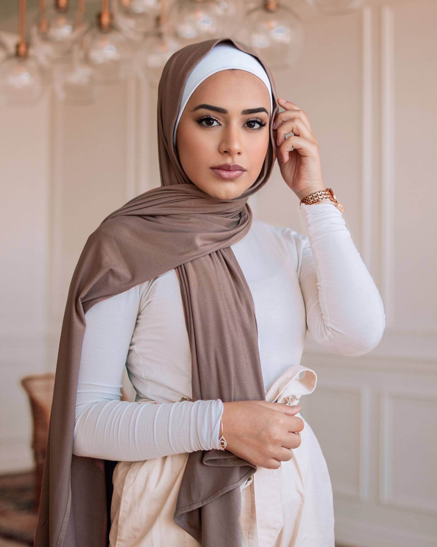 Solid-color lustrous cotton scarf for women - Price Value Store