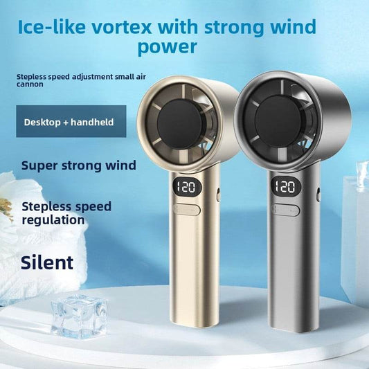 Pocket handheld fan portable outdoor mini handheld turbo fan USB rechargeable leadless desktop fan - Price Value Store