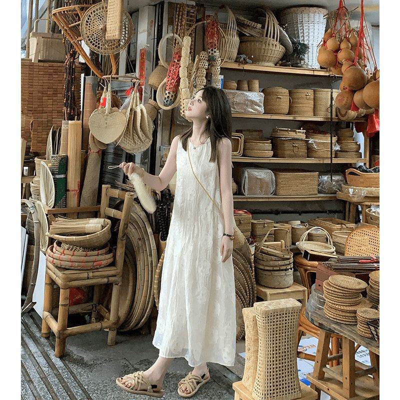 French Style Sleeveless Backless Loose A-line Dress - Price Value Store