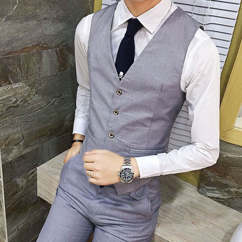 Men's Slim Fit Business Vest, Formal Sleeveless Waistcoat - Price Value Store