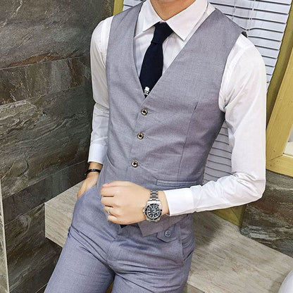 Men's Slim Fit Business Vest, Formal Sleeveless Waistcoat - Price Value Store