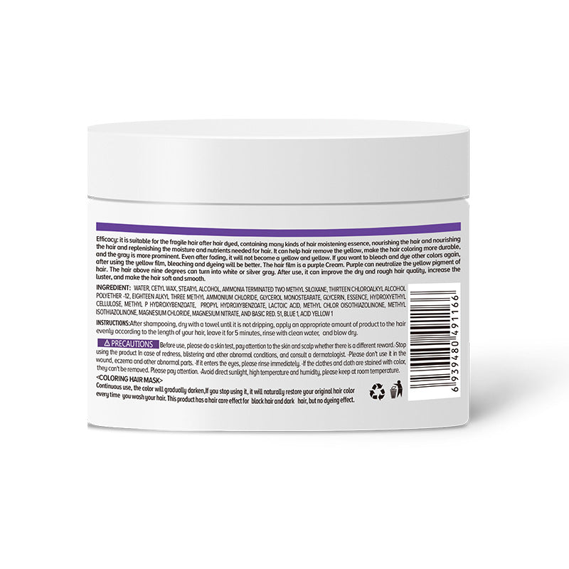 Remove the yellow to create a grayish-purple hair mask for color protection
