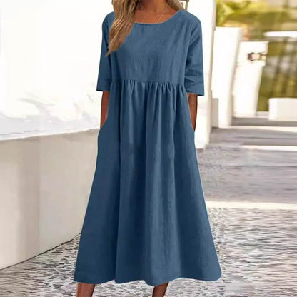 Loose round-neck dress - Price Value Store