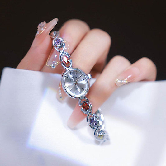 BS brand 2023 New HOT Watch Factory Direct fashion trend Oval color treasure rainbow light luxury F1726 - Price Value Store
