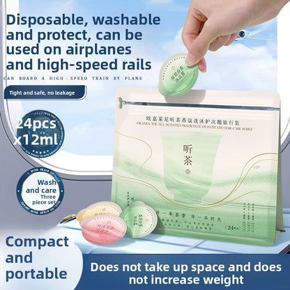 Tea fragrance bath and body care set for travel packing