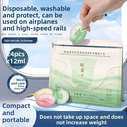 Tea fragrance bath and body care set for travel packing
