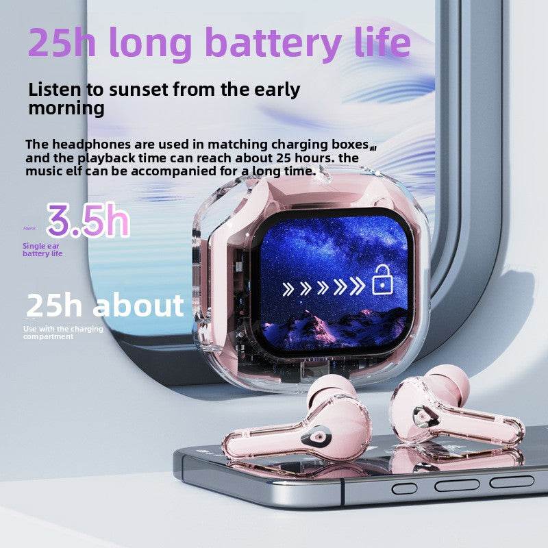 Transparent LCD Bluetooth Headset with Noise Cancellation - Price Value Store