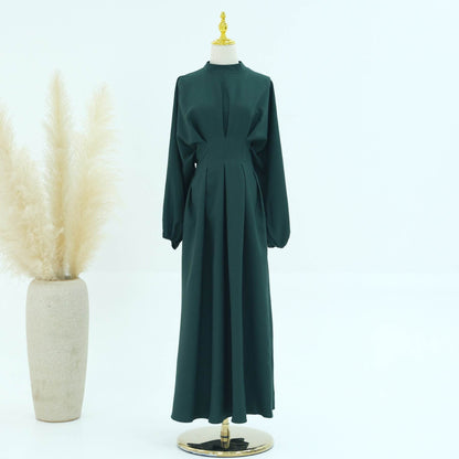 Turkey Dubai Solid Color Beam Sleeve dress - Price Value Store