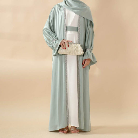 Skirt cuff with diamond abaya women's robe - Price Value Store