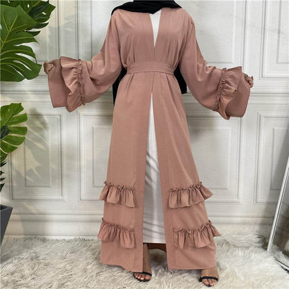 Puff sleeve buttoned cardigan robe - Price Value Store