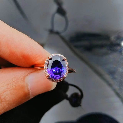Adjustable Oval Zircon Ring in Rose Gold and Platinum - Price Value Store