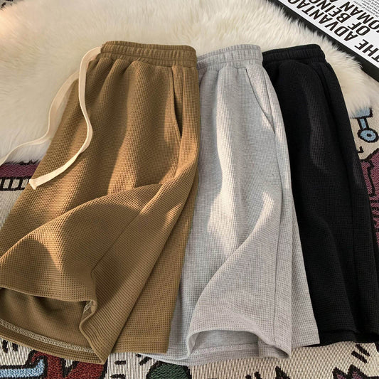 Thin five-inch waffle shorts - Price Value Store