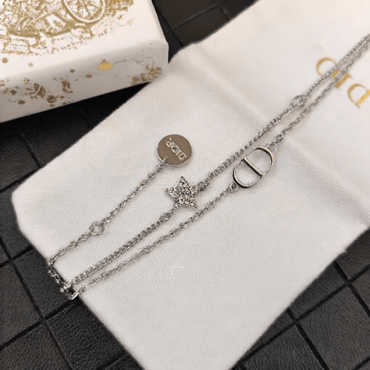 Double Layer Star and CD Letter Diamond Bracelet for Women - Price Value Store