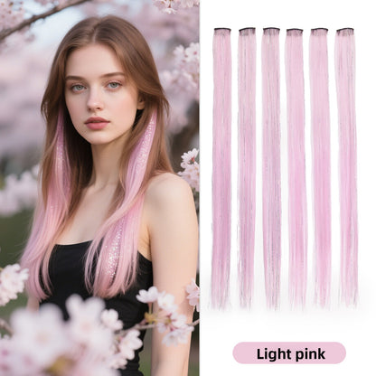 Laser-hung ear-dyed wig pieces