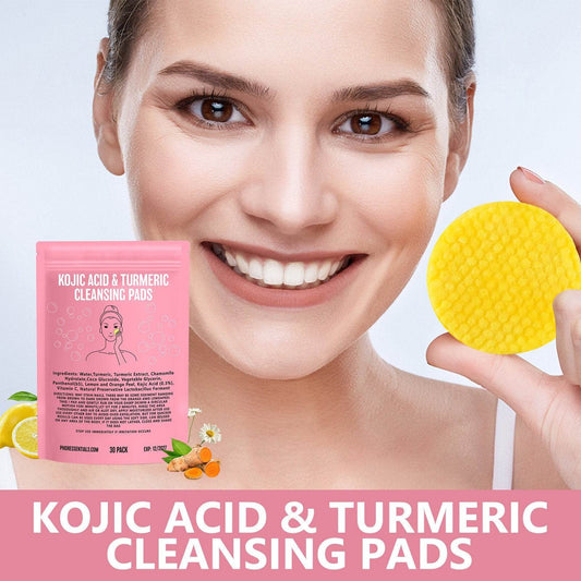 Kojic Acid Gently Cleans Pore Daily Skin Care Moisturizing Not Tight Brightening Face Turmeric Cleansing Pad - Price Value Store