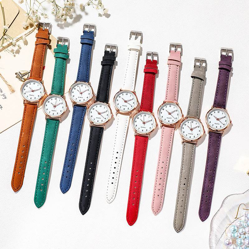 Ladies' quartz watch with brushed leather - Price Value Store