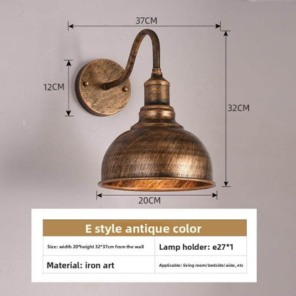 American style loft Industrial Wind bedside wall lamp Villa courtyard outdoor wall lamp restaurant bar decorative lighting fixtures - Price Value Store