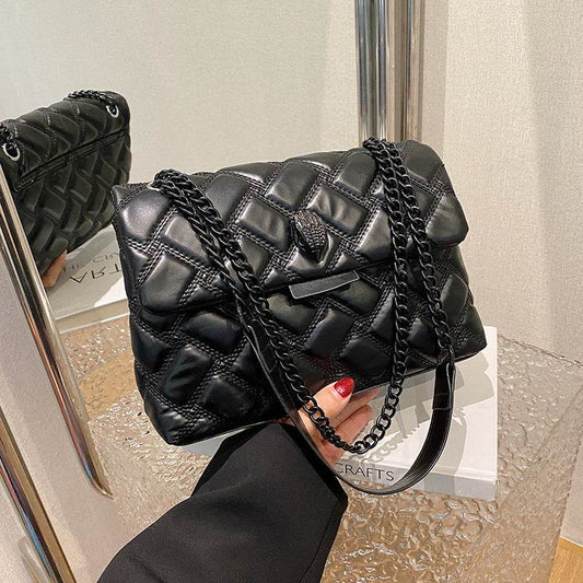 New fashion Chanel style handbag popular simple PU shoulder messenger bag daily versatile rhombus women's bag wholesale - Price Value Store