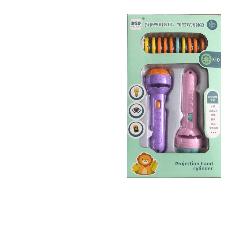 Kids Educational Projection Flashlight Toy with Dinosaur Fruit Number Cards - Price Value Store